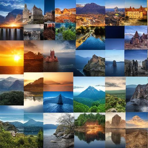 A vibrant collage of photos from different countries, showcasing various landscapes and cultures.